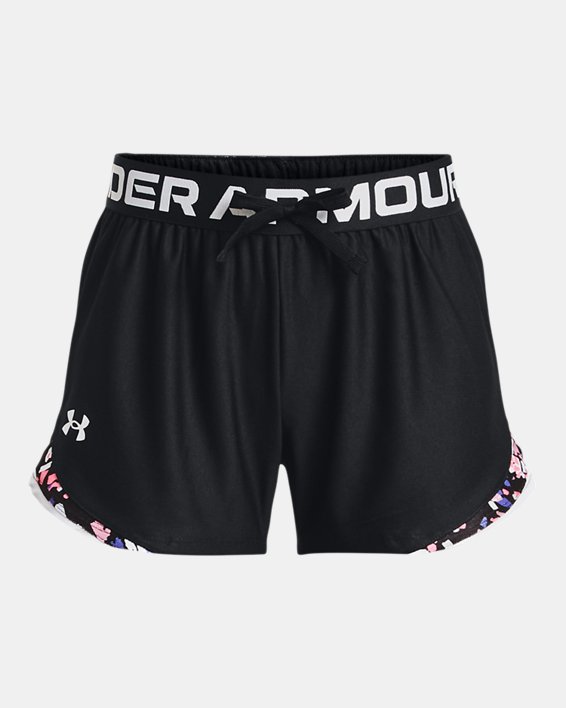 Girls' UA Play Up Tri-Color Shorts in Black image number 0